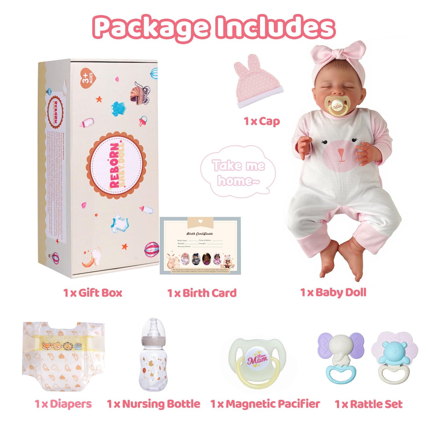 BABESIDE Lifelike Reborn Baby Doll – 20-Inch Realistic Sleeping Girl with Gift Set