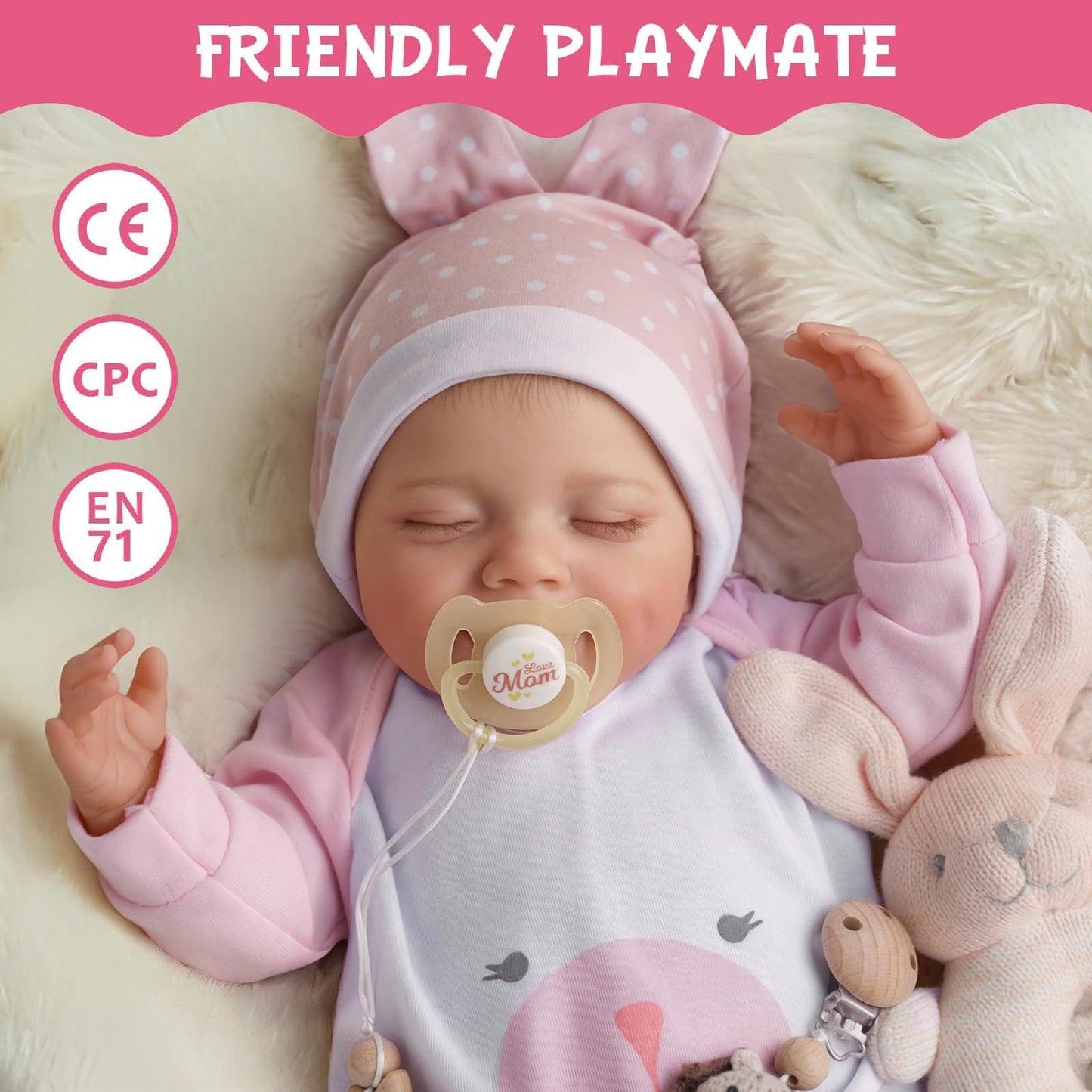BABESIDE Lifelike Reborn Baby Doll – 20-Inch Realistic Sleeping Girl with Gift Set