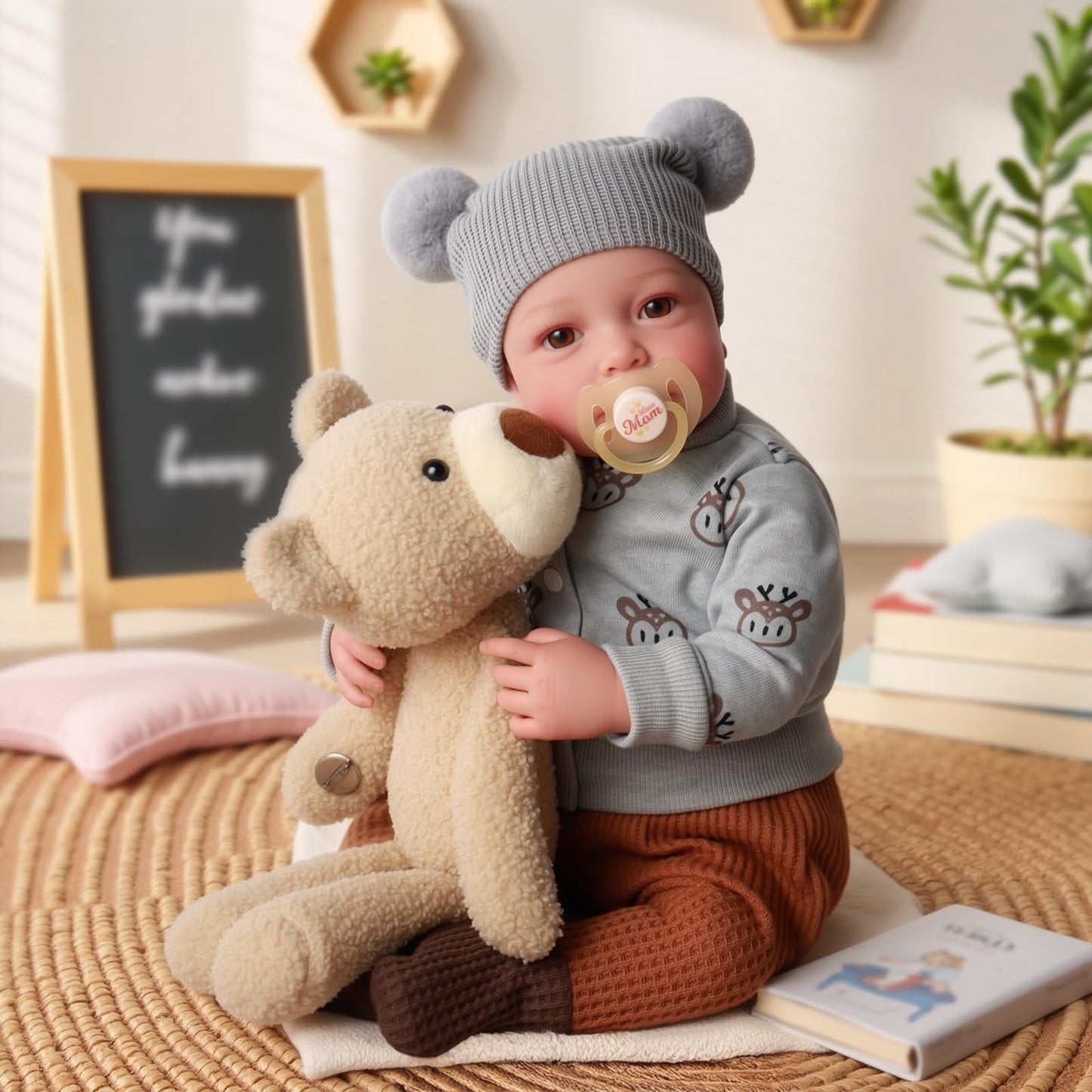 BABESIDE Lifelike 17-Inch Reborn Baby Doll for Kids – Cloth Body, Realistic Details, Gift Box Included