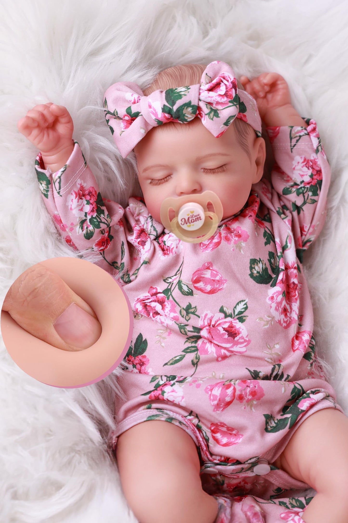 BABESIDE Lifelike Reborn Baby Doll – 20-Inch Sleeping Realistic Newborn Girl with Accessories (3+)