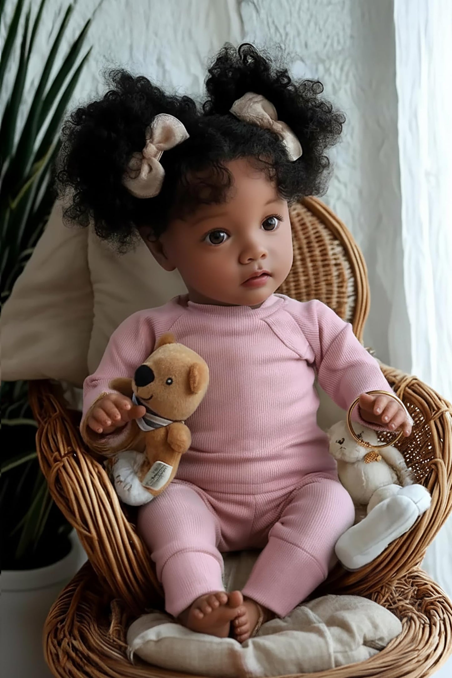 BABESIDE Lifelike Reborn Baby Doll – 20-Inch Black Girl, Soft Body