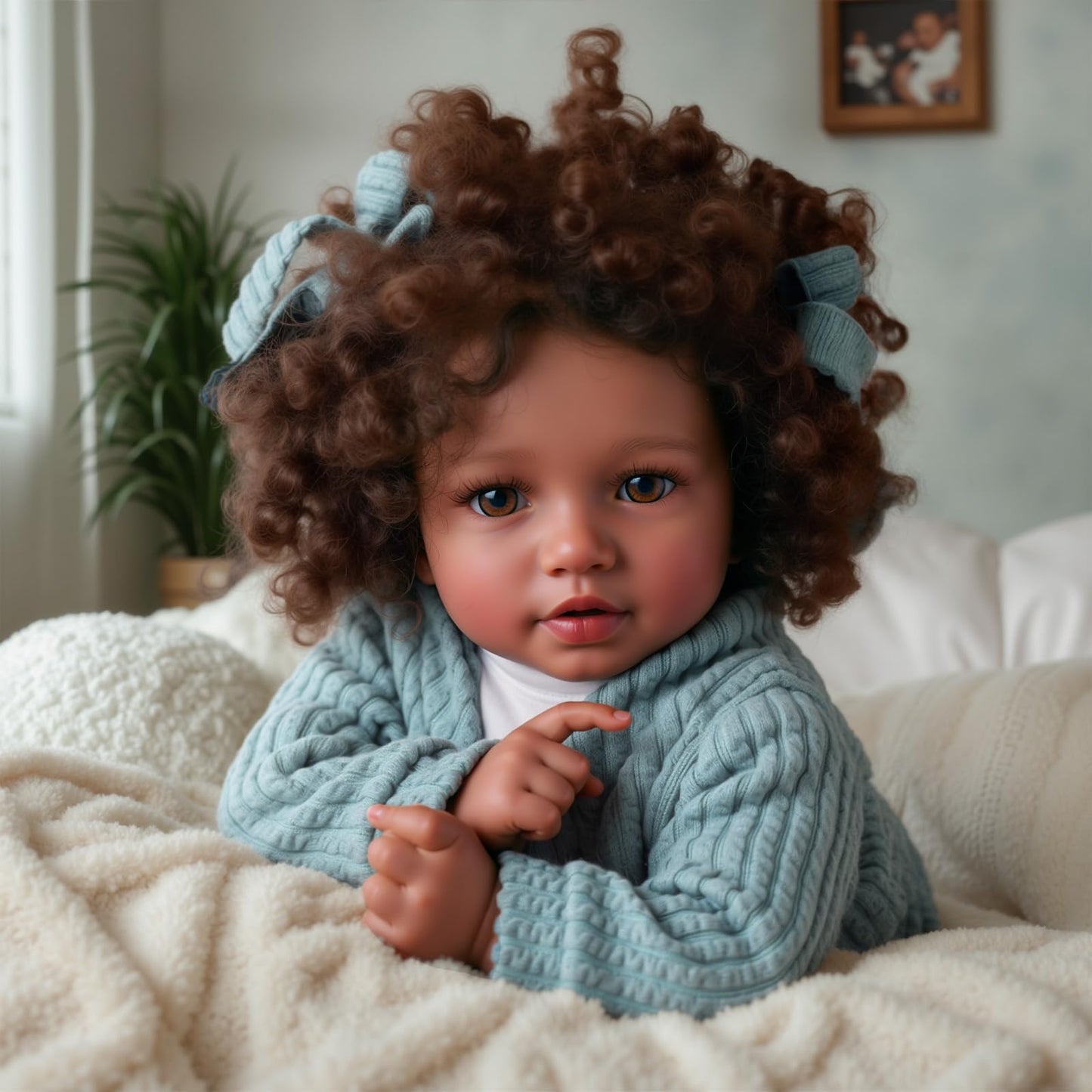 Babeside Lifelike Reborn Baby Doll – Black Girl, 20-Inch, Movable Limbs, Clothes Included