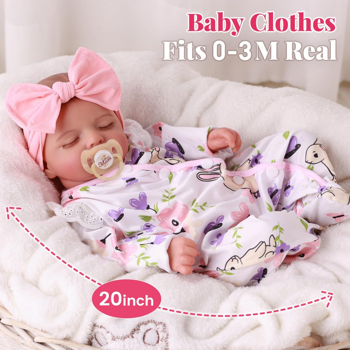 BABESIDE Lifelike Reborn Baby Doll – 20-Inch Realistic Newborn Girl with Poseable Limbs