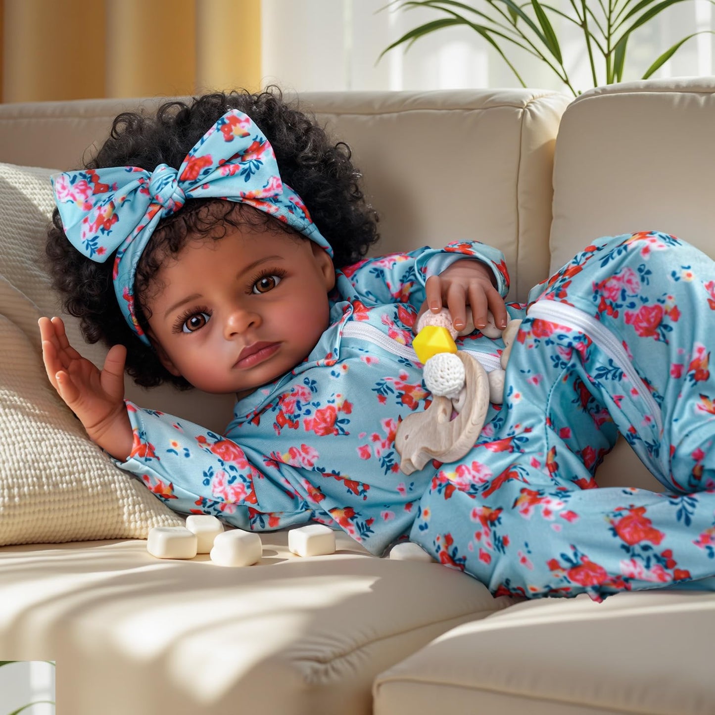 BABESIDE Lifelike Reborn Black Girl — 18-Inch Realistic Newborn Baby Doll with Clothes & Accessories | Gift for Kids 3+