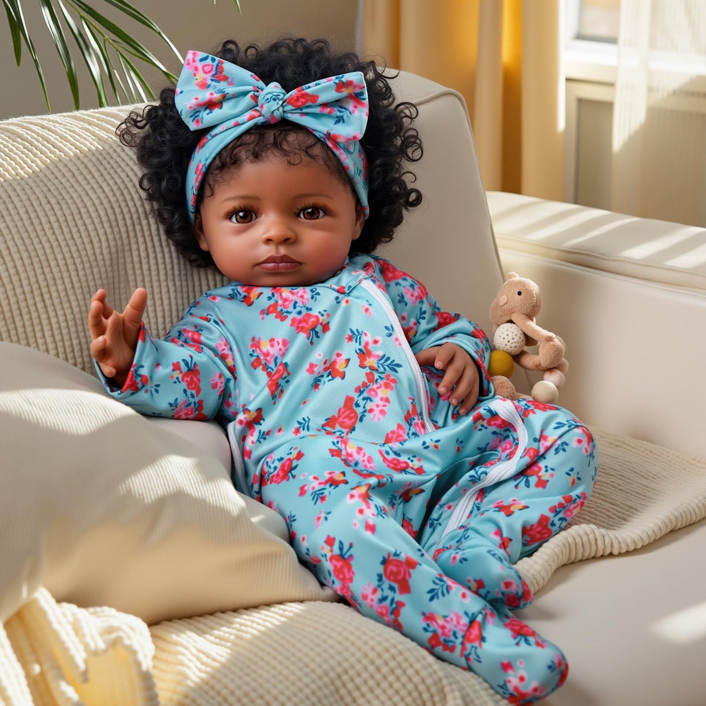 BABESIDE Lifelike Reborn Black Girl — 18-Inch Realistic Newborn Baby Doll with Clothes & Accessories | Gift for Kids 3+