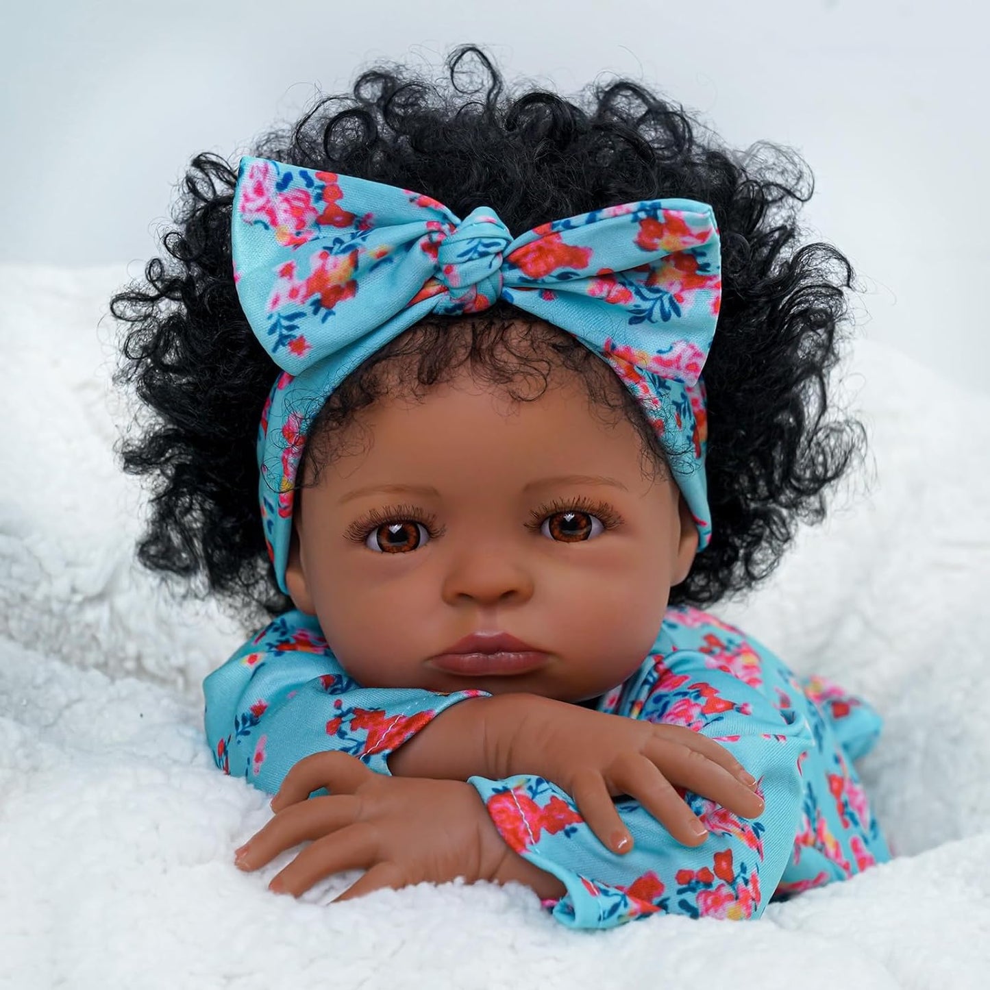 BABESIDE Lifelike Reborn Black Girl — 18-Inch Realistic Newborn Baby Doll with Clothes & Accessories | Gift for Kids 3+