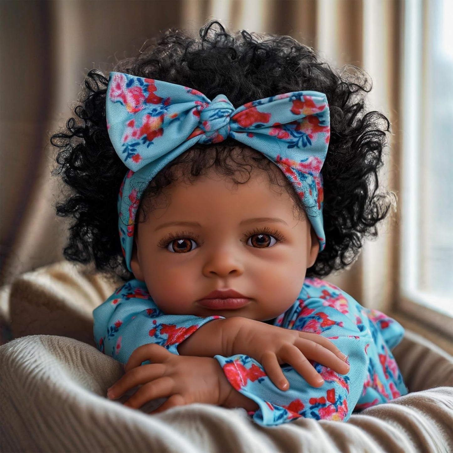 BABESIDE Lifelike Reborn Black Girl — 18-Inch Realistic Newborn Baby Doll with Clothes & Accessories | Gift for Kids 3+