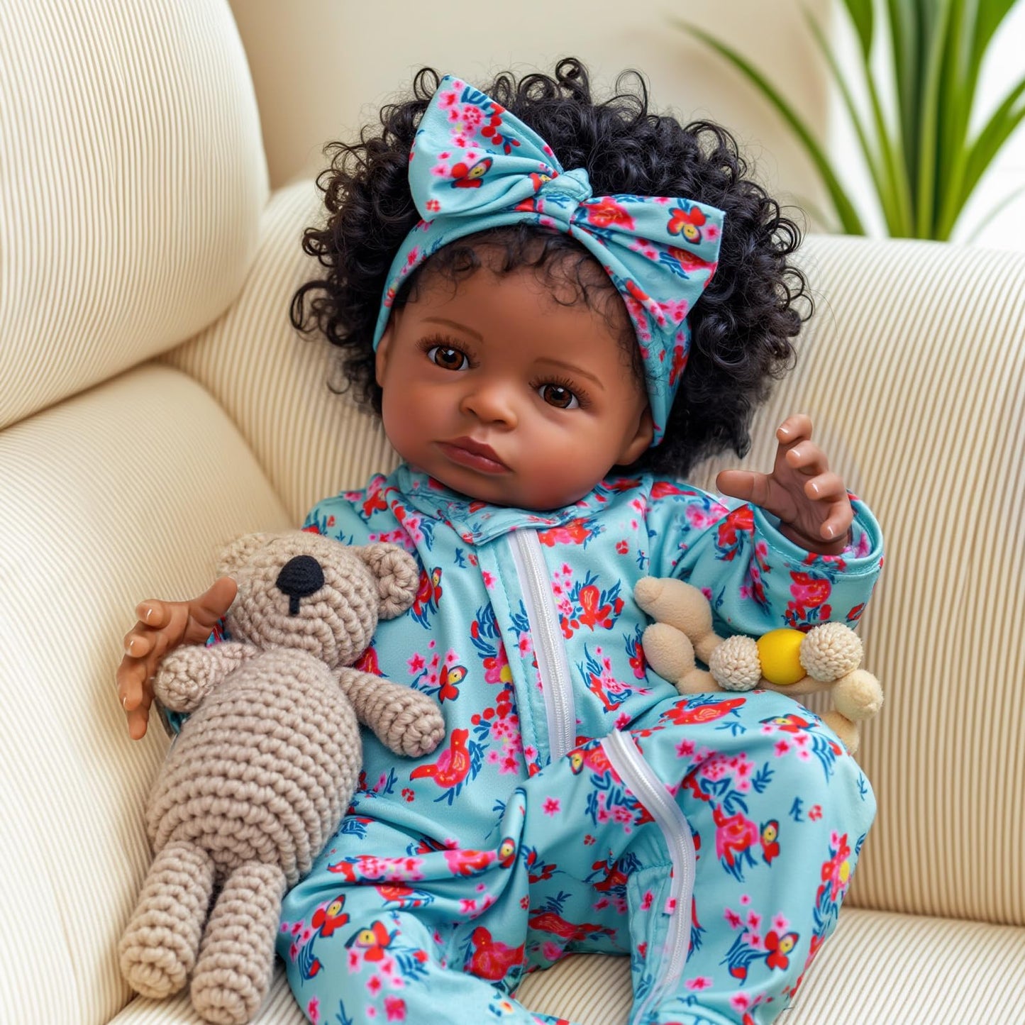 BABESIDE Lifelike Reborn Black Girl — 18-Inch Realistic Newborn Baby Doll with Clothes & Accessories | Gift for Kids 3+