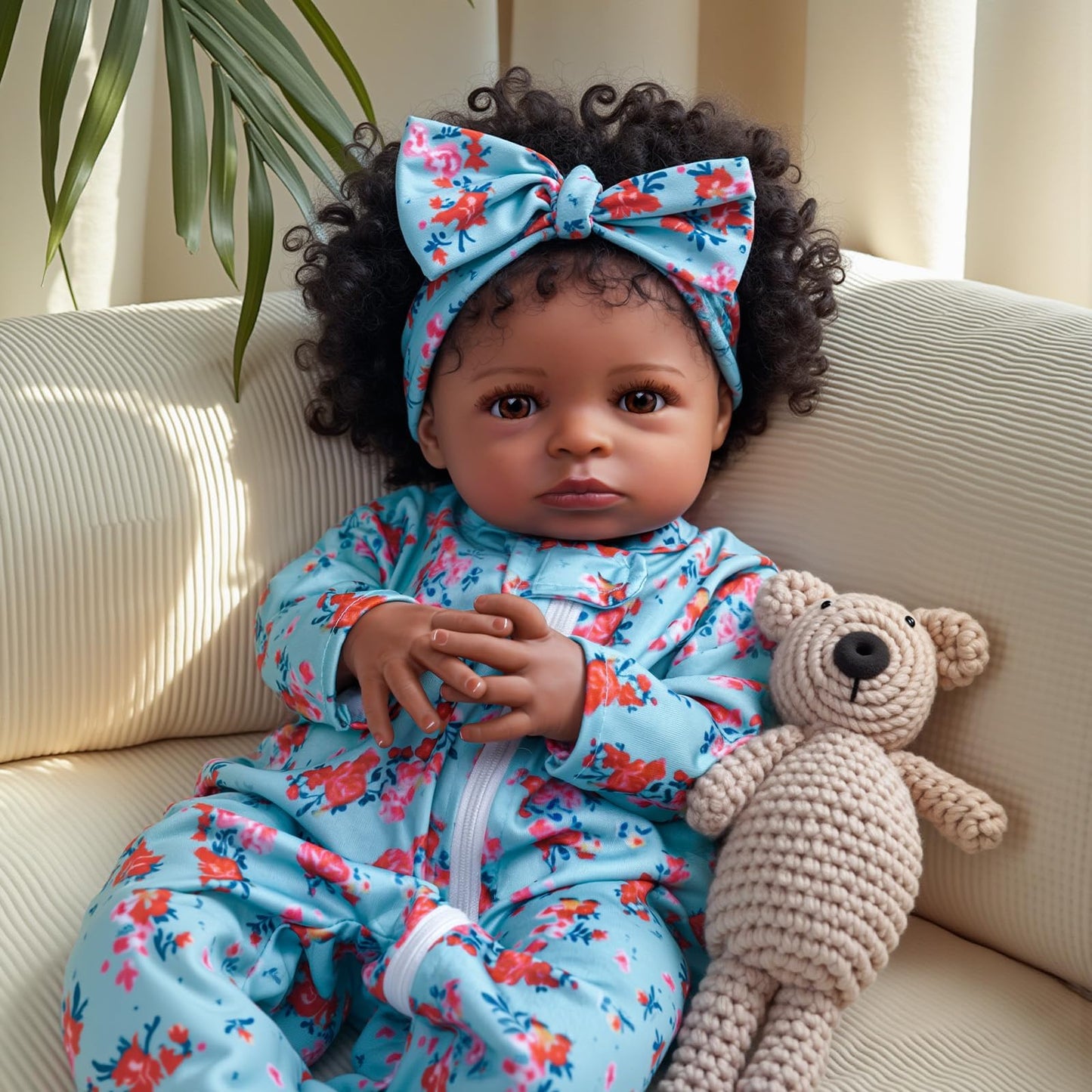 BABESIDE Lifelike Reborn Black Girl — 18-Inch Realistic Newborn Baby Doll with Clothes & Accessories | Gift for Kids 3+