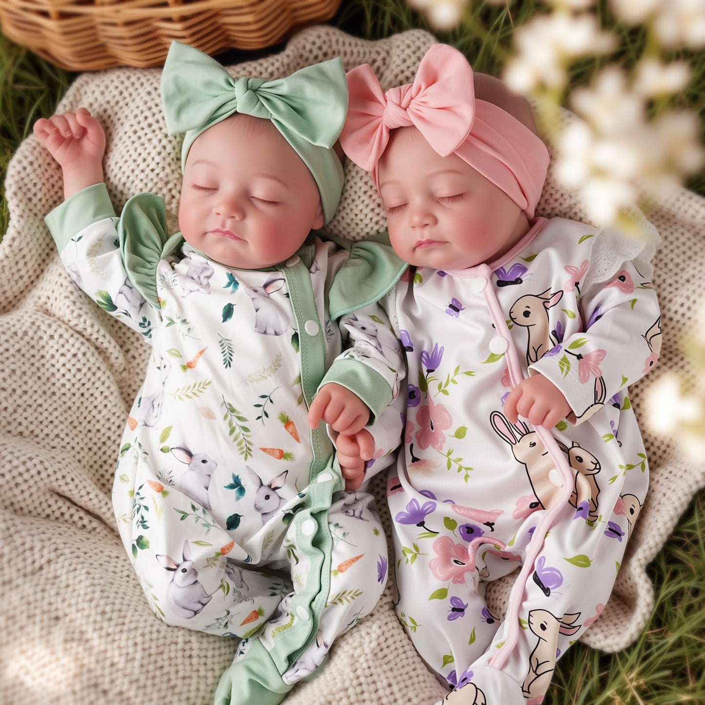 BABESIDE Lifelike Twins Dolls – 20-Inch Realistic Reborn Baby Twins with Accessories (3+)