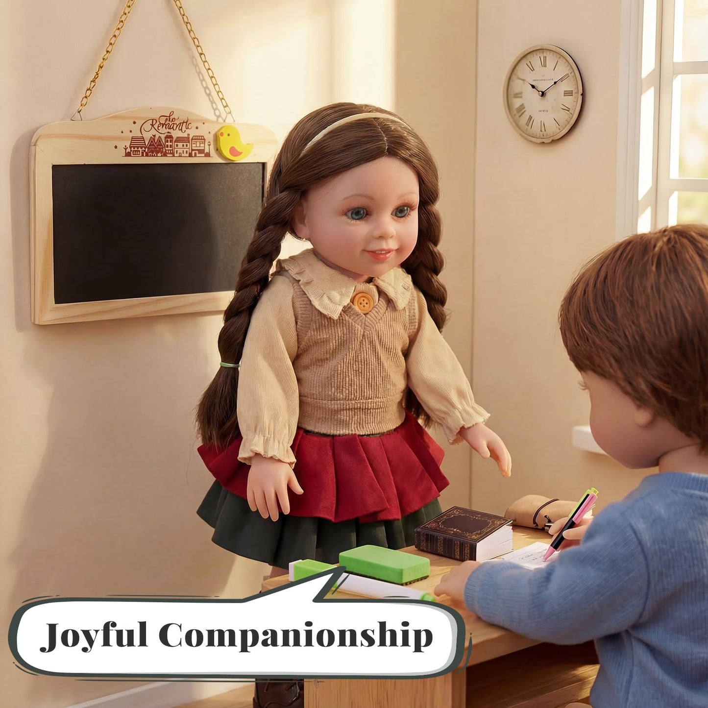 BABESIDE American Realistic 16-Inch Teacher Doll with Classroom Accessories