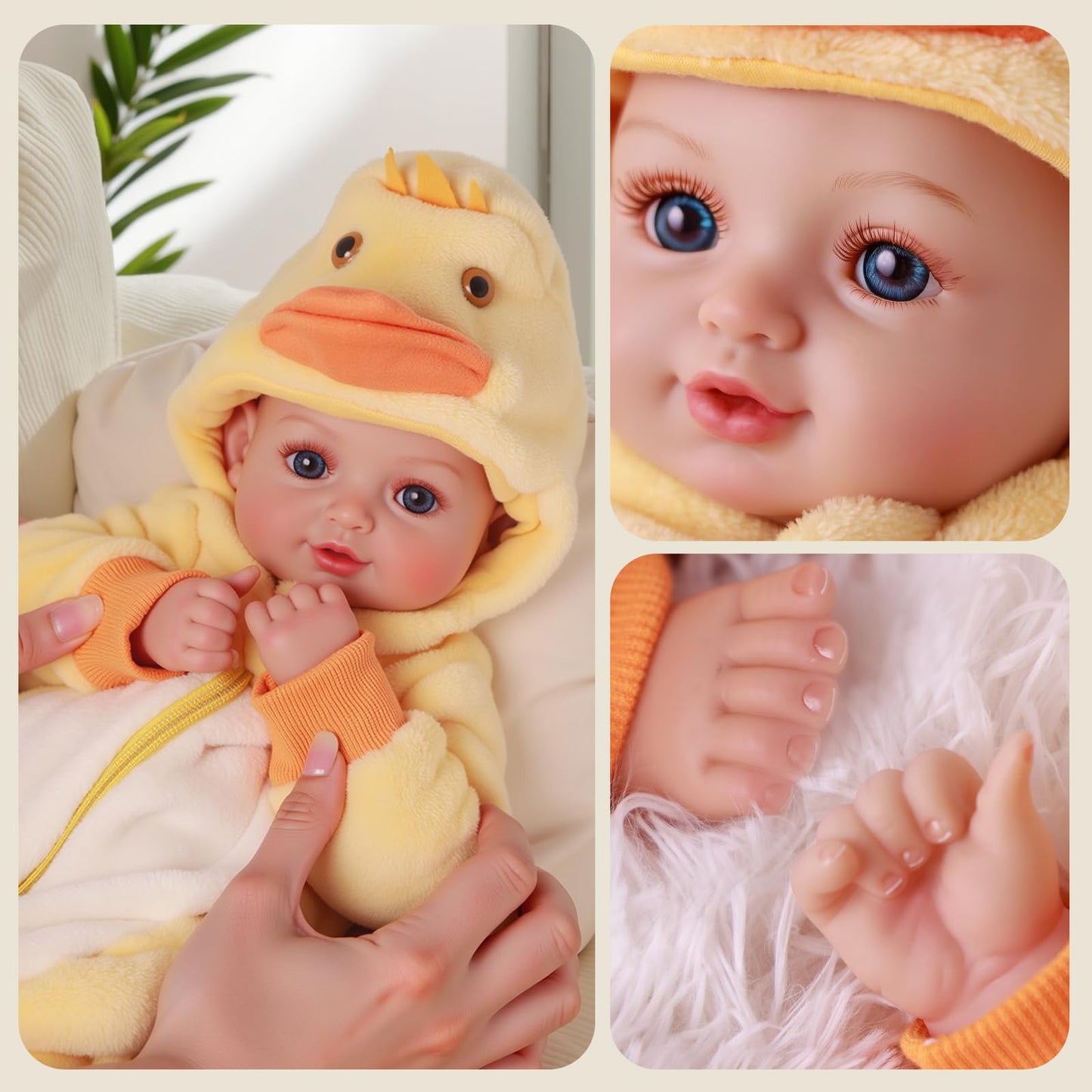 BABESIDE Value 5-Piece Realistic Baby Doll Set | 15-Inch Soft Body Doll & Accessories