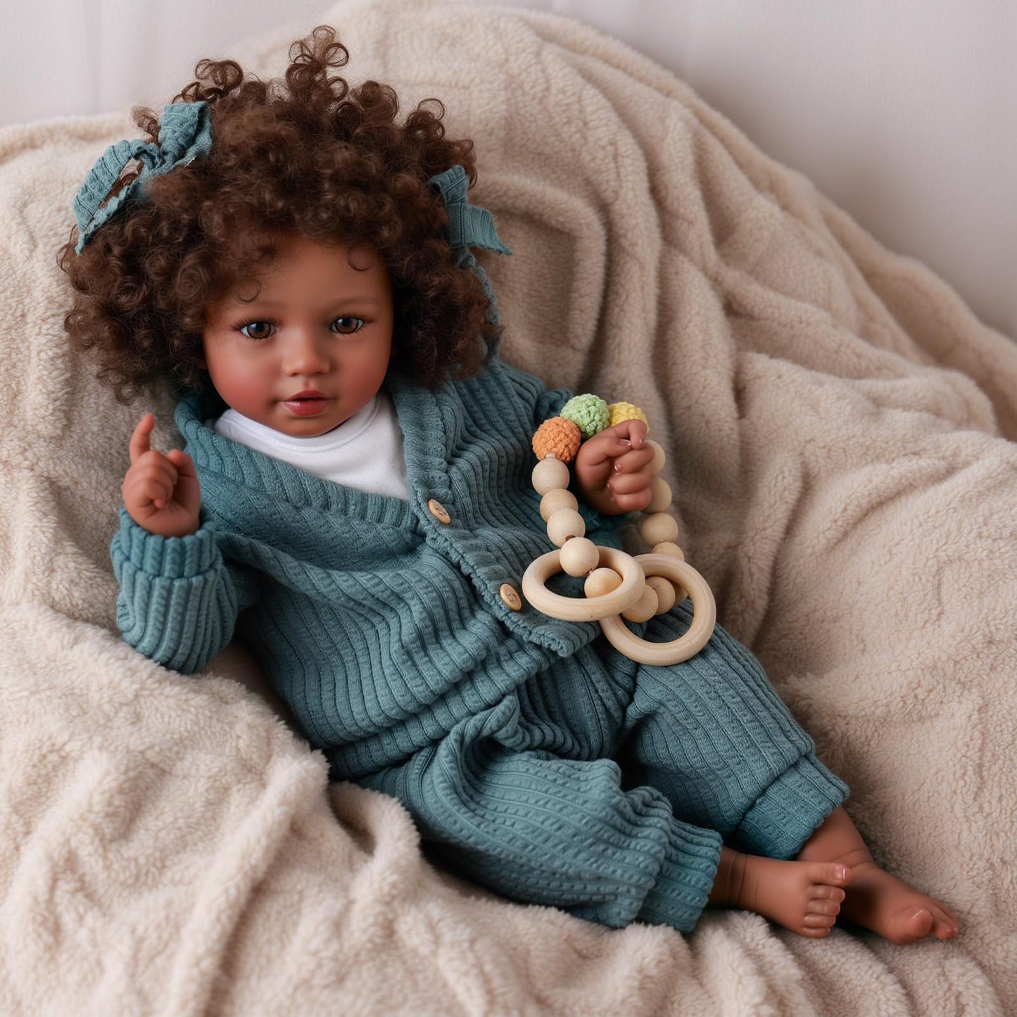 Babeside Lifelike Reborn Baby Doll – Black Girl, 20-Inch, Movable Limbs, Clothes Included