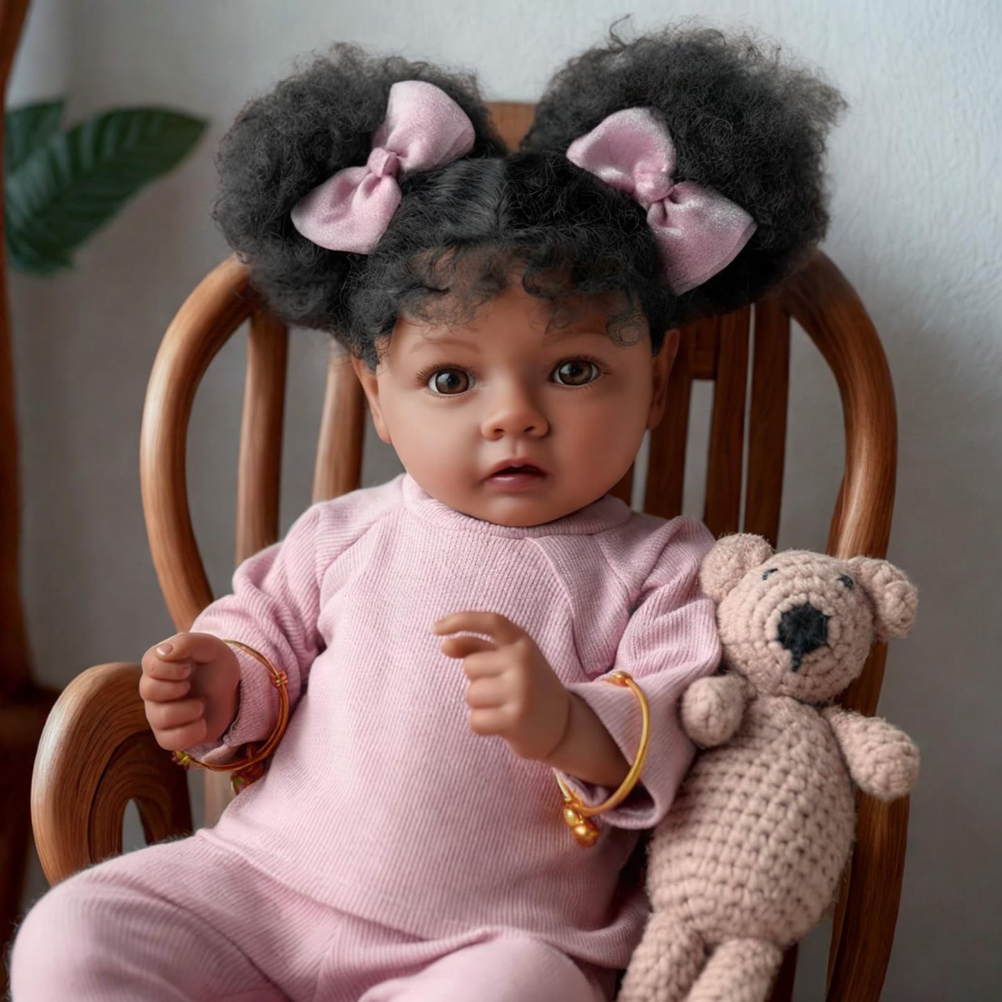 BABESIDE Lifelike Reborn Baby Doll – 20-Inch Black Girl, Soft Body