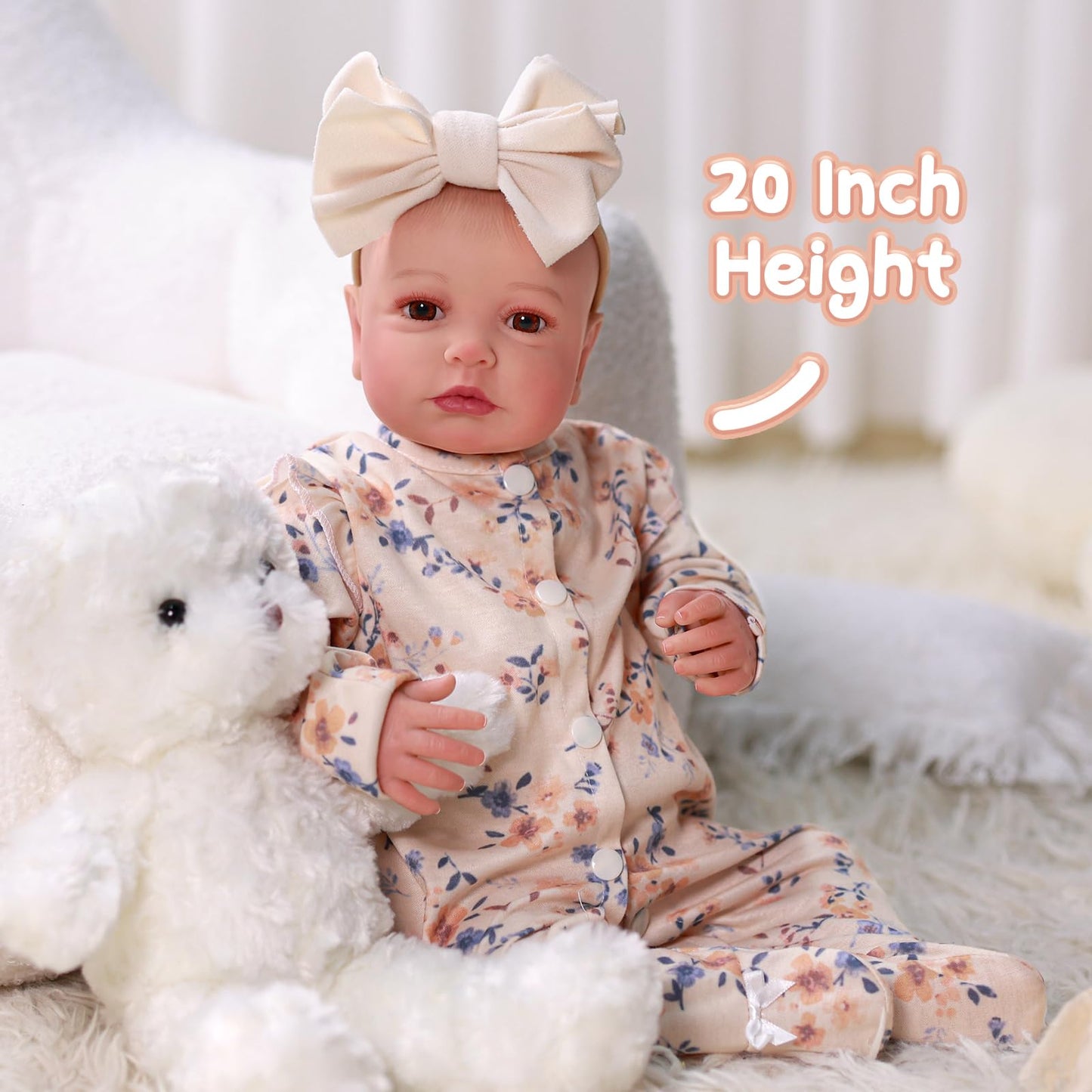 BABESIDE Reborn Baby Dolls - 20-Inch Soft Vinyl Realistic Baby Doll with Complete Accessories