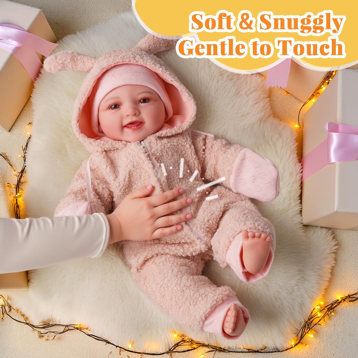 BABESIDE 15-Inch Lightweight Baby Doll with Feeding Set – Realistic First Doll for Kids 3+