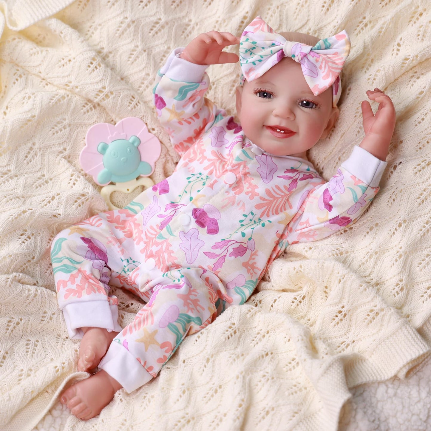 BABESIDE 5 Sets of Reborn Doll Clothes with Headband for 17-22 Inch Dolls