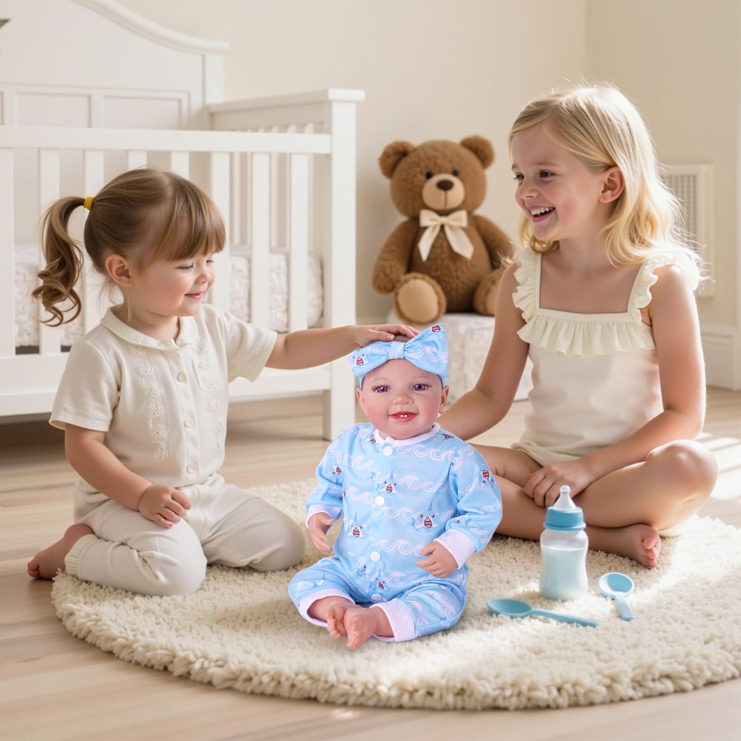 BABESIDE 5 Sets of Reborn Doll Clothes with Headband for 17-22 Inch Dolls