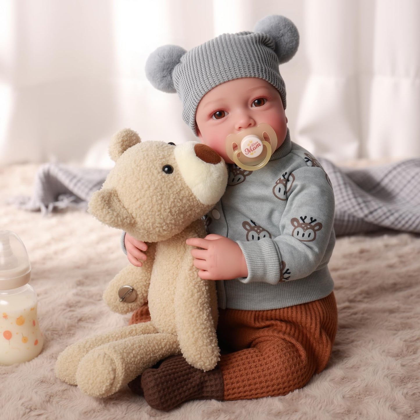 BABESIDE Lifelike 17-Inch Reborn Baby Doll for Kids – Cloth Body, Realistic Details, Gift Box Included