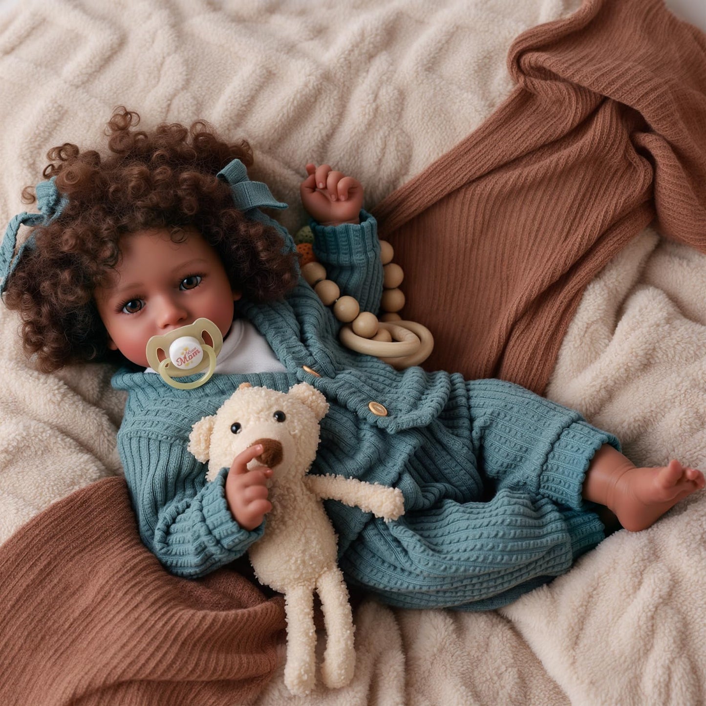 Babeside Lifelike Reborn Baby Doll – Black Girl, 20-Inch, Movable Limbs, Clothes Included