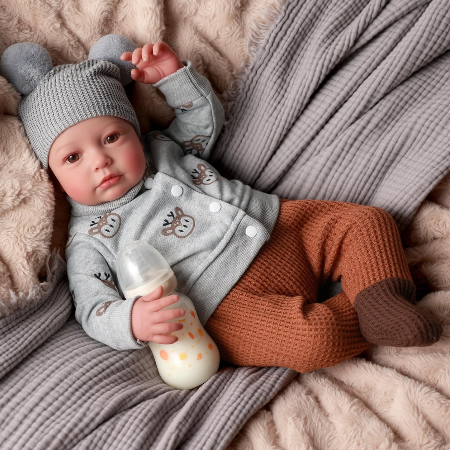 BABESIDE Lifelike 17-Inch Reborn Baby Doll for Kids – Cloth Body, Realistic Details, Gift Box Included