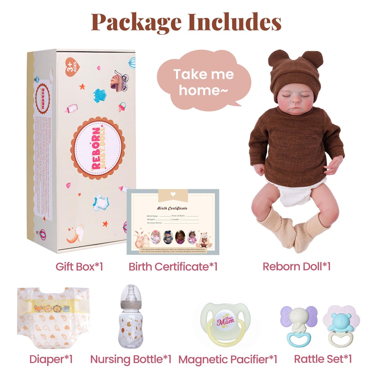 BABESIDE Reborn Baby Dolls Boy – 17-Inch Realistic Lifelike Baby Doll