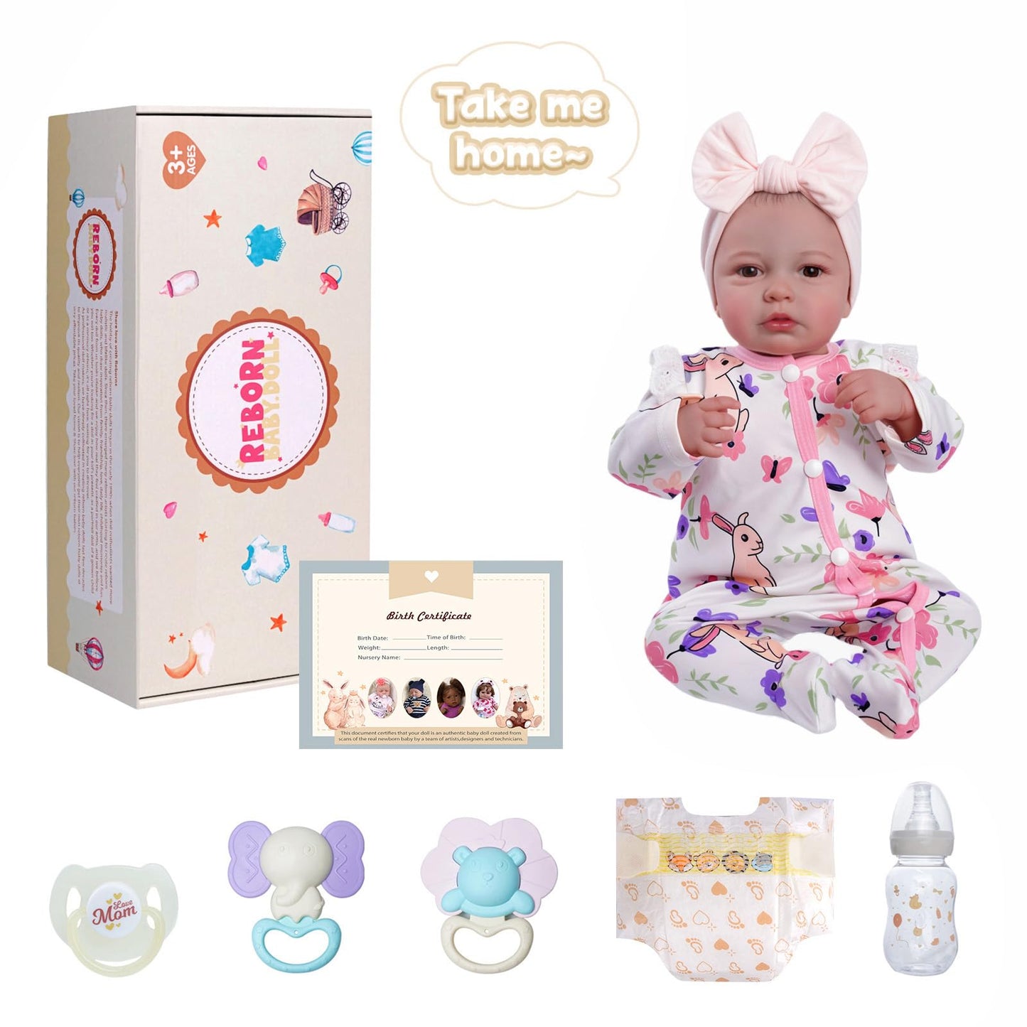 BABESIDE Reborn Baby Dolls - 20-Inch Soft Realistic Baby Doll with Complete Accessories
