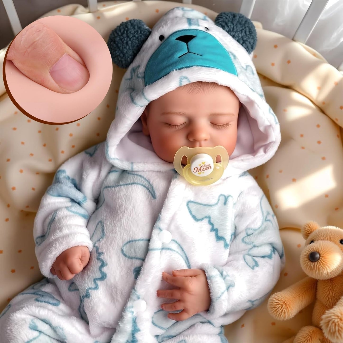 BABESIDE Reborn Boy Doll, 20-Inch Lifelike Poseable Baby Doll with Clothes – Safe Gift for Kids 3+