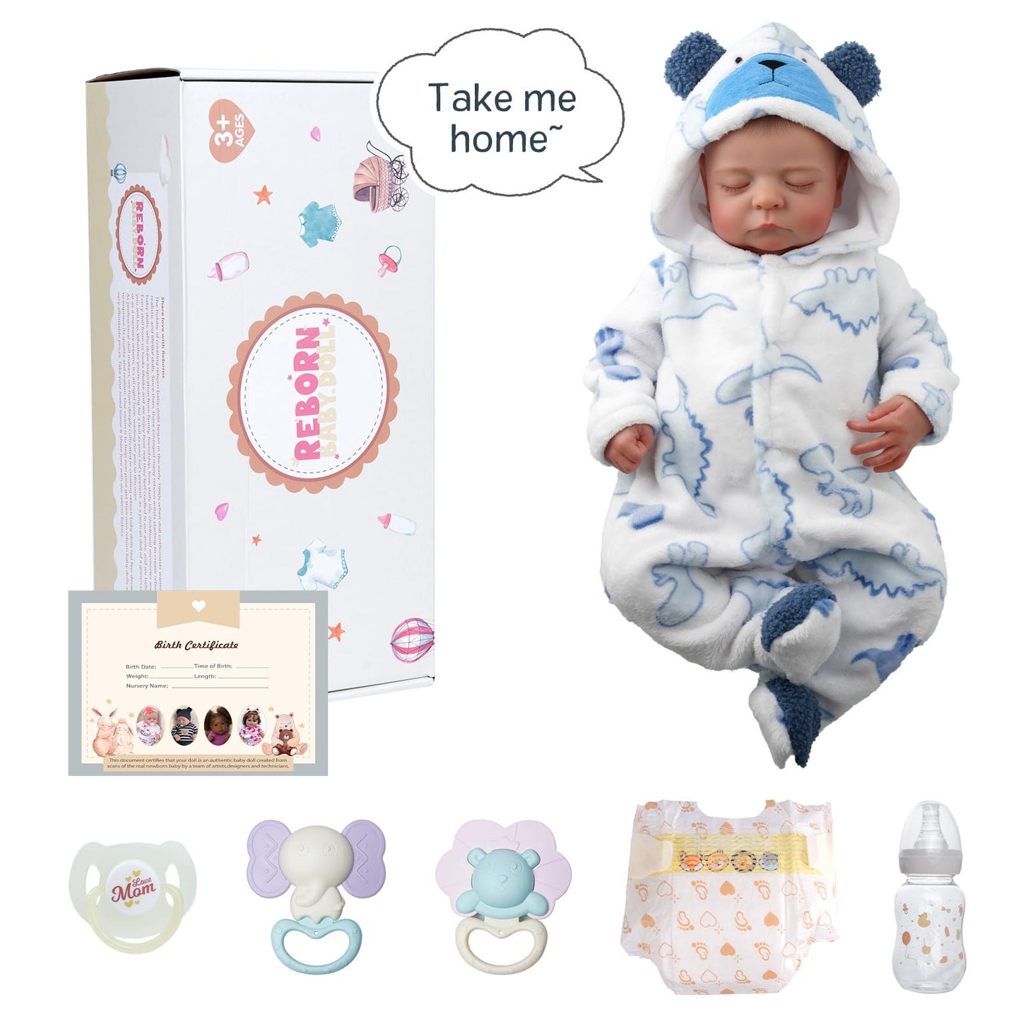 BABESIDE Reborn Boy Doll, 20-Inch Lifelike Poseable Baby Doll with Clothes – Safe Gift for Kids 3+