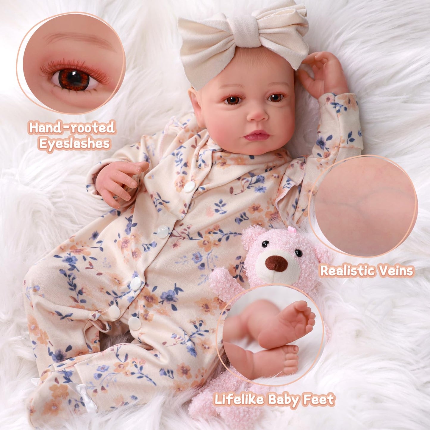 BABESIDE Reborn Baby Dolls - 20-Inch Soft Vinyl Realistic Baby Doll with Complete Accessories