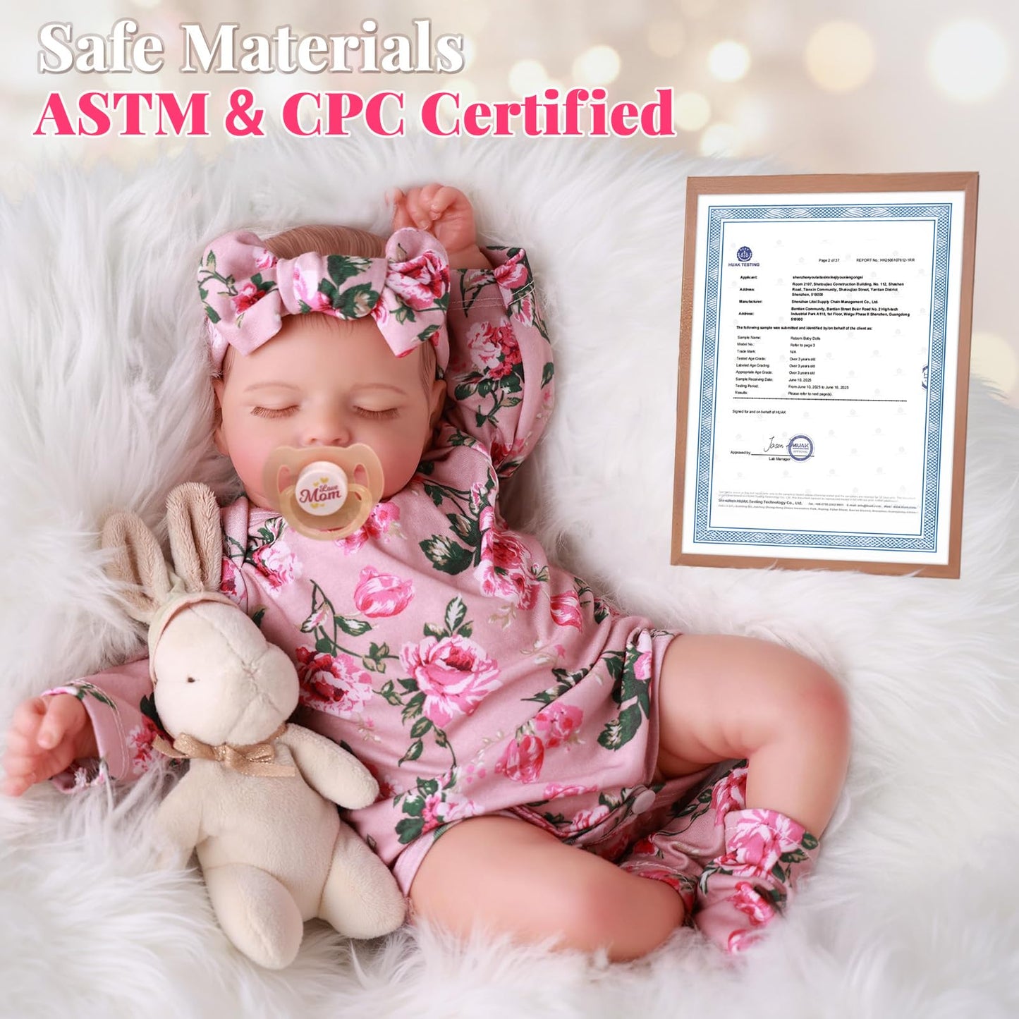 BABESIDE Lifelike Reborn Baby Doll – 20-Inch Sleeping Realistic Newborn Girl with Accessories (3+)