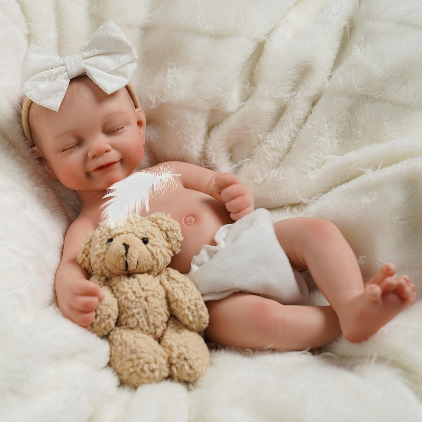 BABESIDE Full Body Silicone Reborn Baby Doll - 12 Inch, 3 lb, Realistic Newborn with Accessories & Gift Box