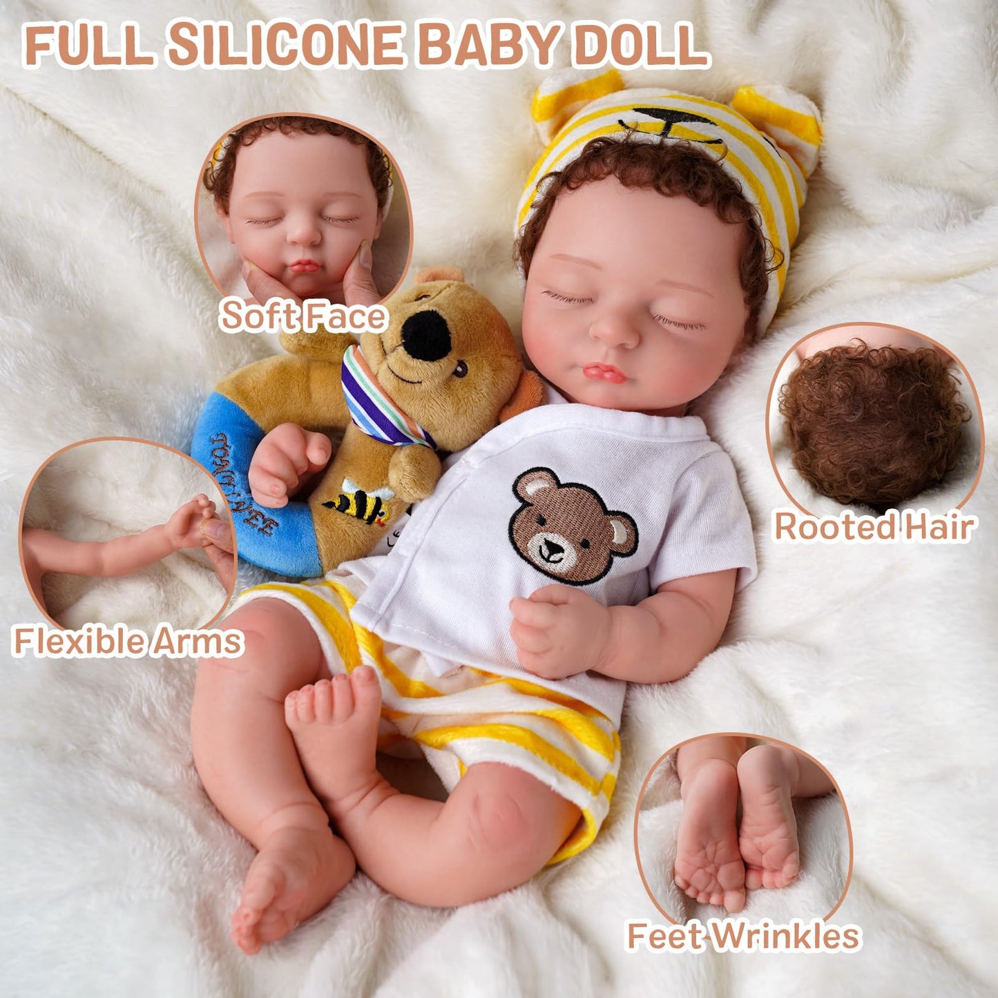 BABESIDE Silicone Reborn Baby Doll Boy 16-Inch | Full Platinum Silicone, Realistic Newborn