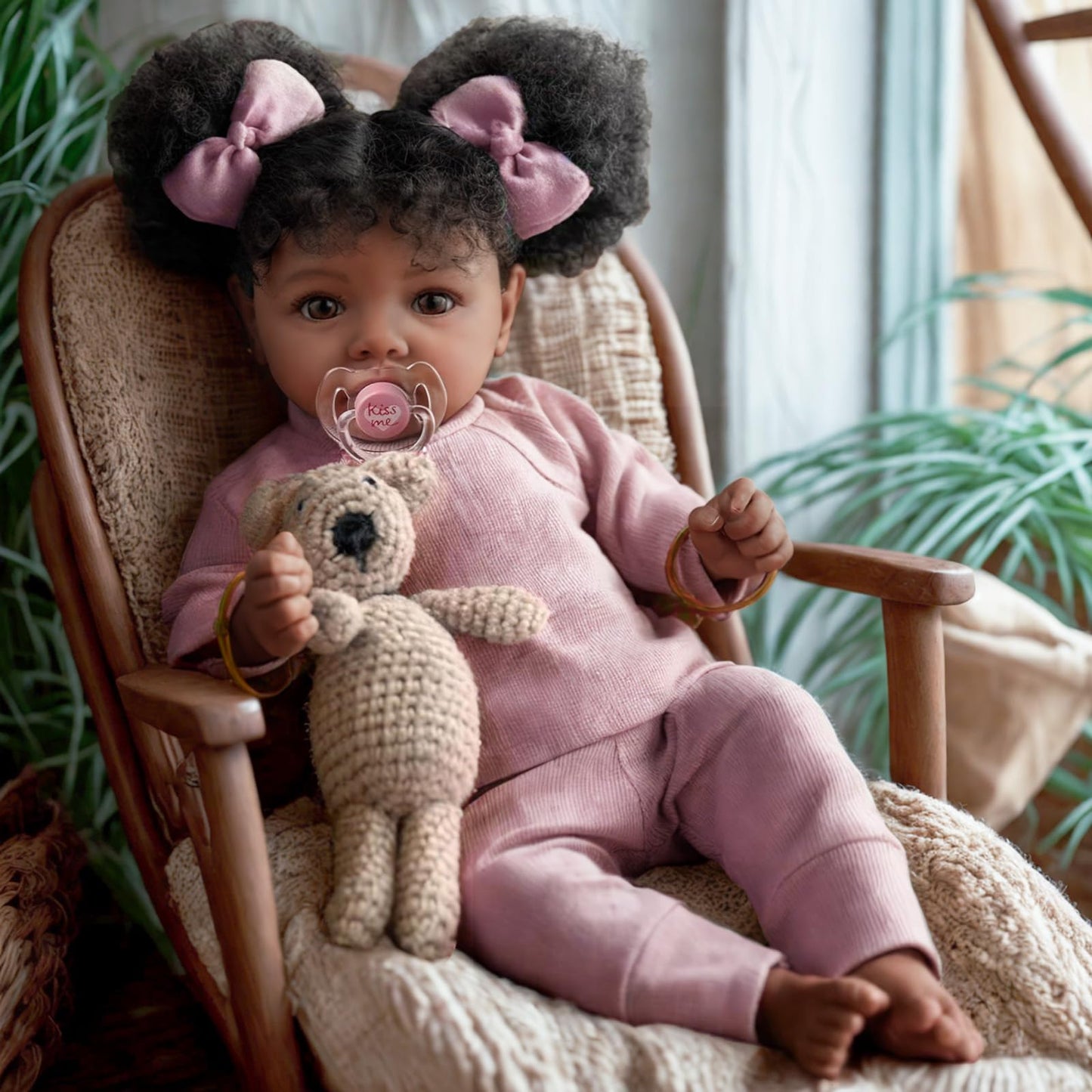 BABESIDE Lifelike Reborn Baby Doll – 20-Inch Black Girl, Soft Body