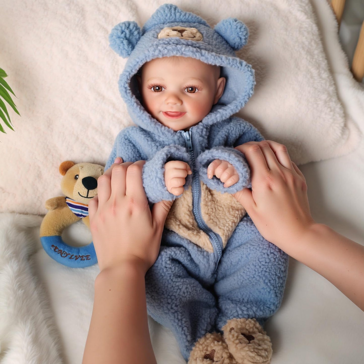BABESIDE Realistic 17-Inch Baby Doll Boy | Poseable Lifelike Newborn Doll