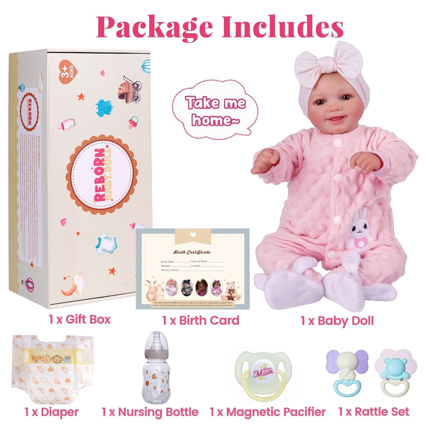 BABESIDE Sunny Reborn Baby Doll – 17-Inch Realistic Soft Vinyl, Poseable with Complete Accessories