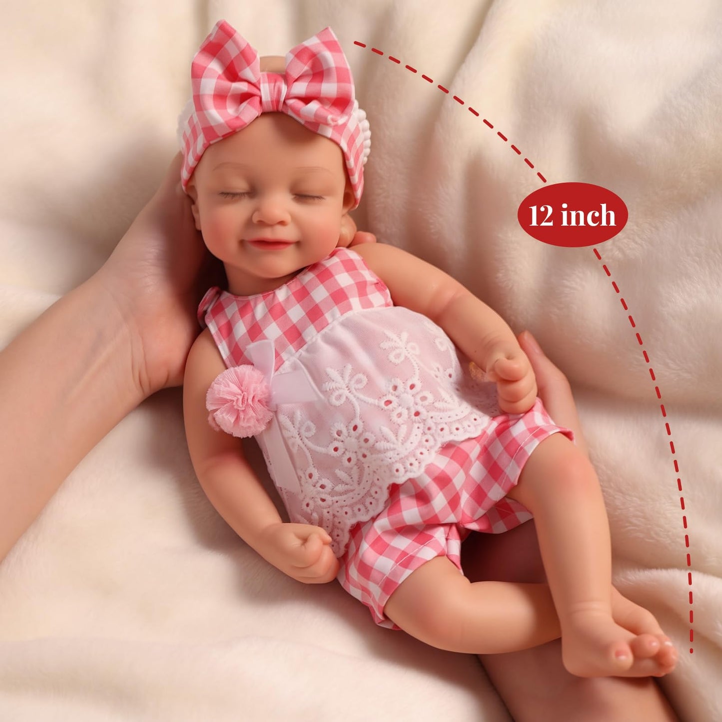 BABESIDE 12in Silicone Baby Doll – Realistic Full-Body Reborn with Feeding Kit