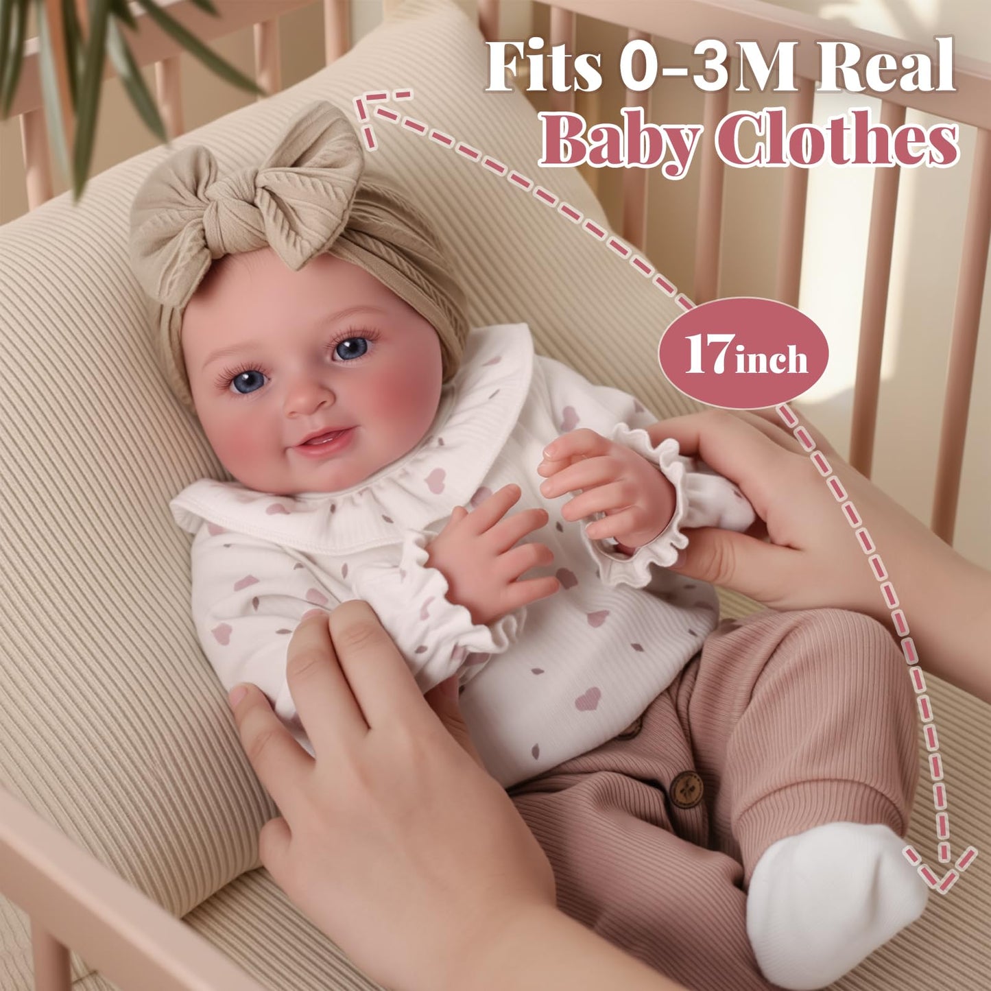 BABESIDE Tess 17-Inch Lifelike Reborn Baby Doll - Poseable, Soft Vinyl, Complete Accessories