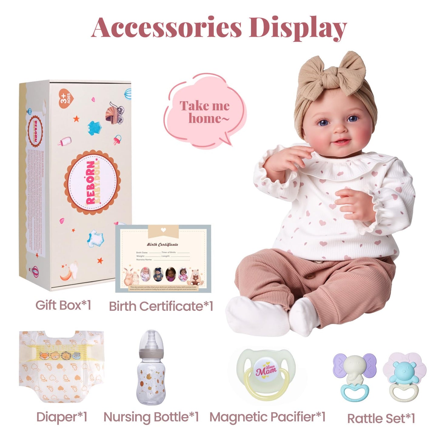 BABESIDE Tess 17-Inch Lifelike Reborn Baby Doll - Poseable, Soft Vinyl, Complete Accessories
