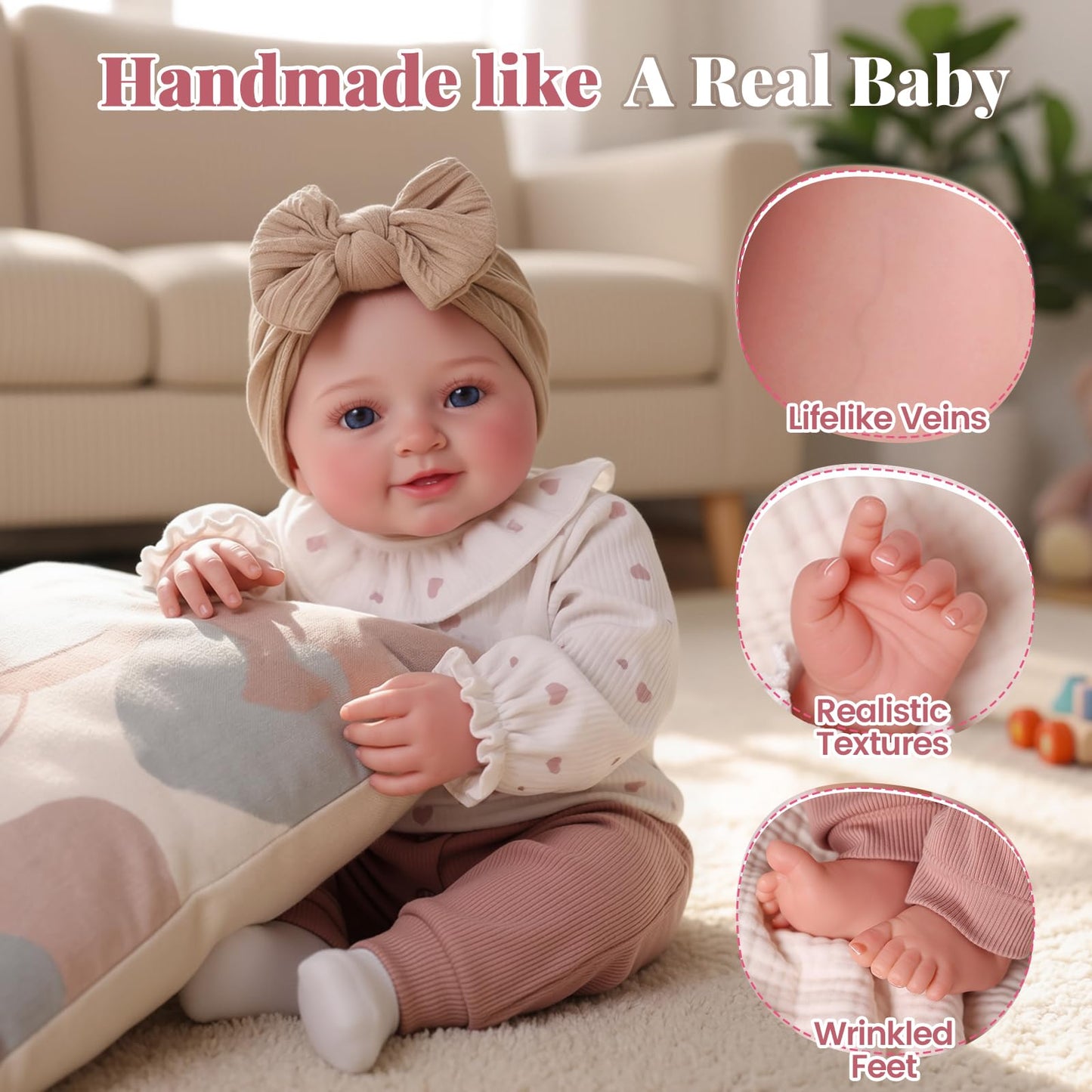 BABESIDE Tess 17-Inch Lifelike Reborn Baby Doll - Poseable, Soft Vinyl, Complete Accessories