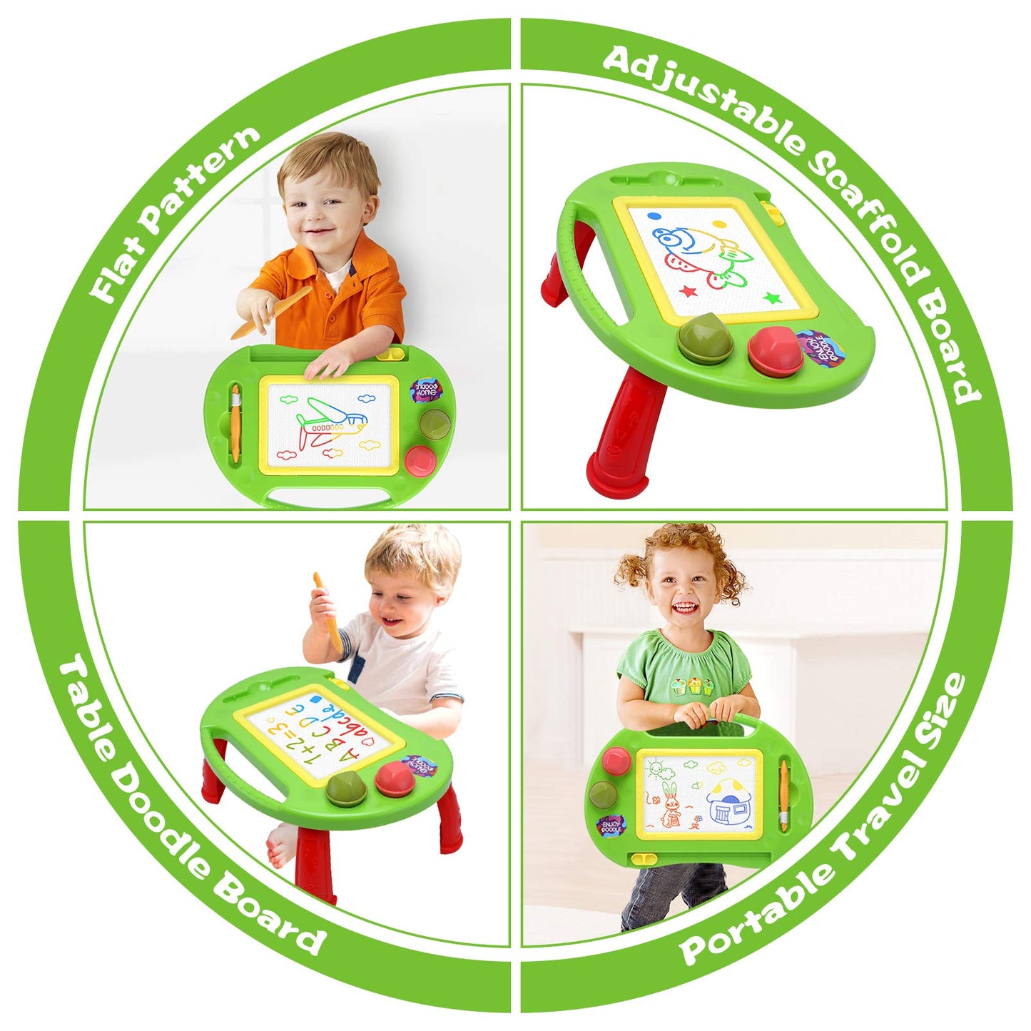 BABLOCVID Magnetic Drawing Board for Toddlers – Erasable Doodle Board, Educational Toy Gift