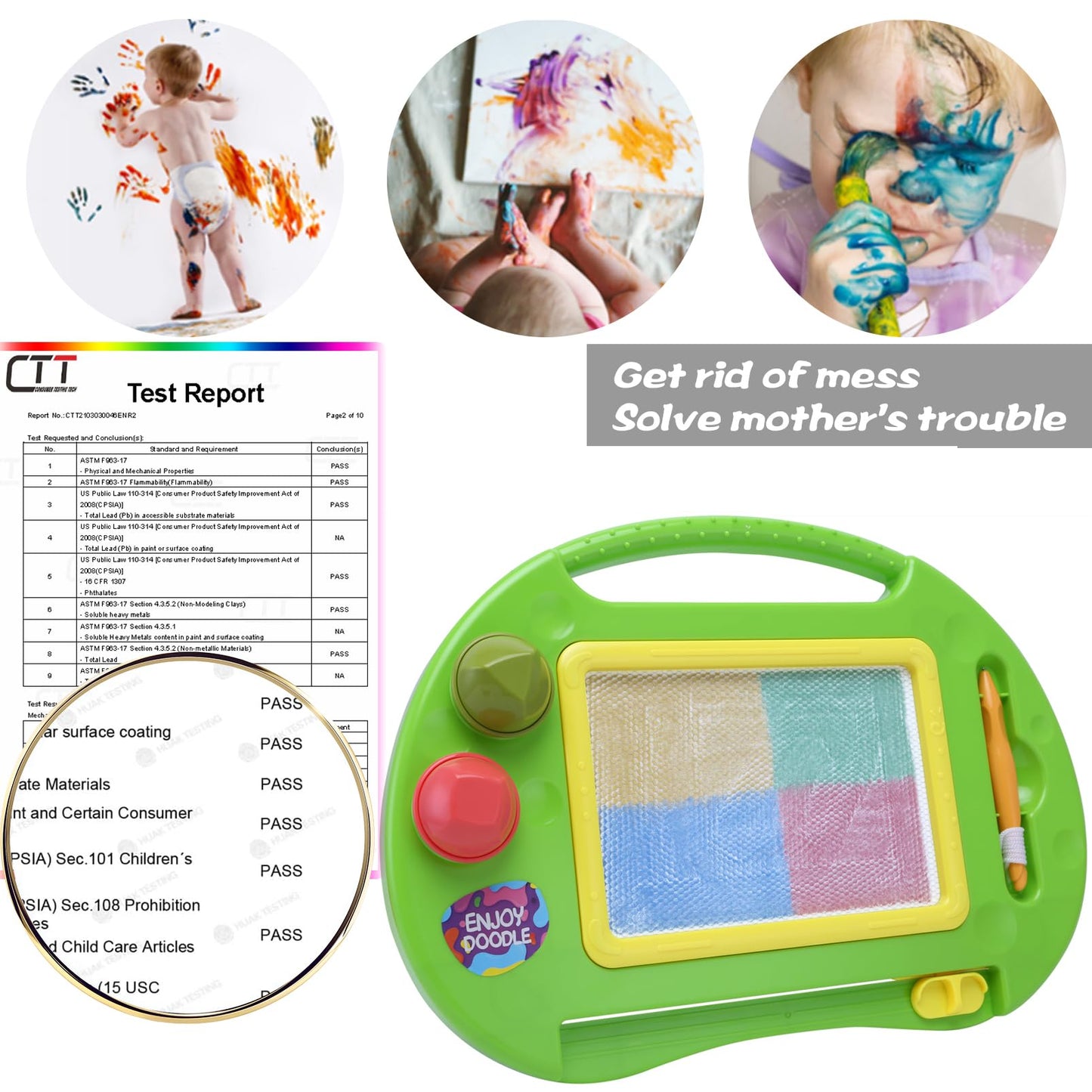 BABLOCVID Magnetic Drawing Board for Toddlers – Erasable Doodle Board, Educational Toy Gift