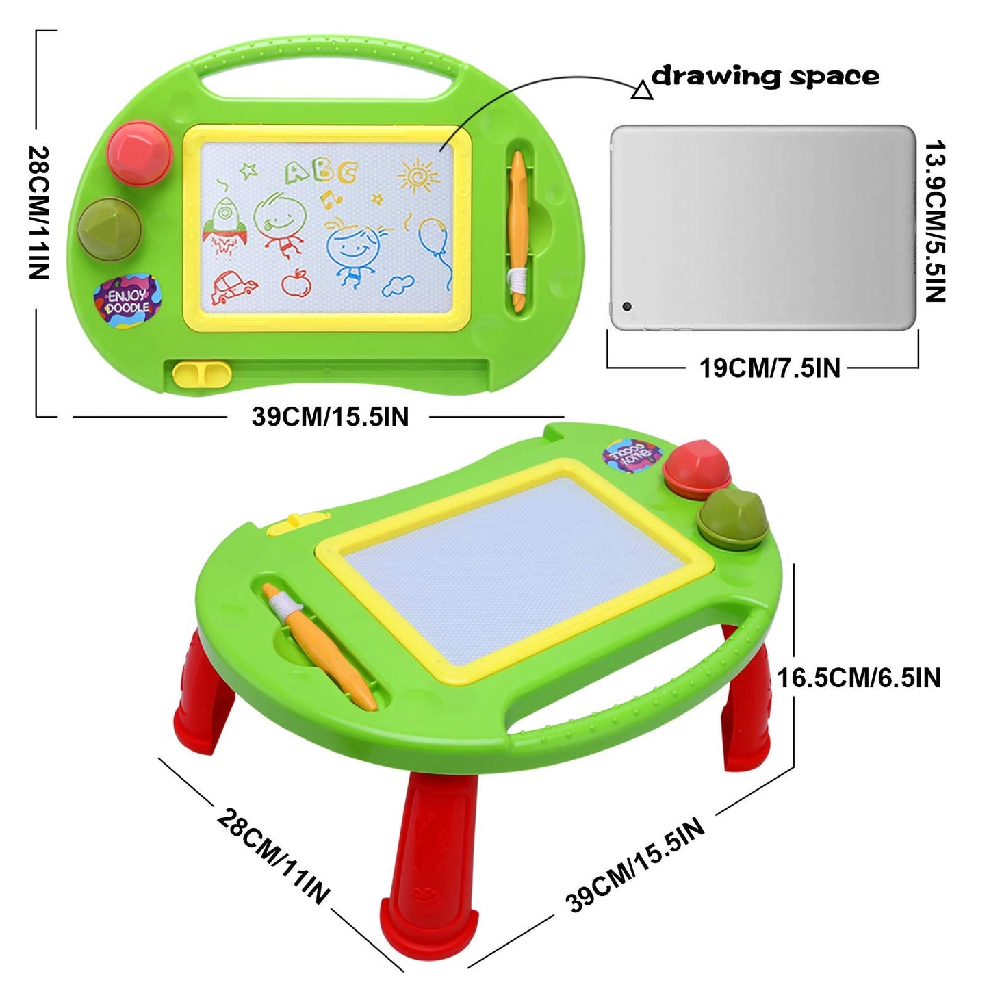 BABLOCVID Magnetic Drawing Board for Toddlers – Erasable Doodle Board, Educational Toy Gift