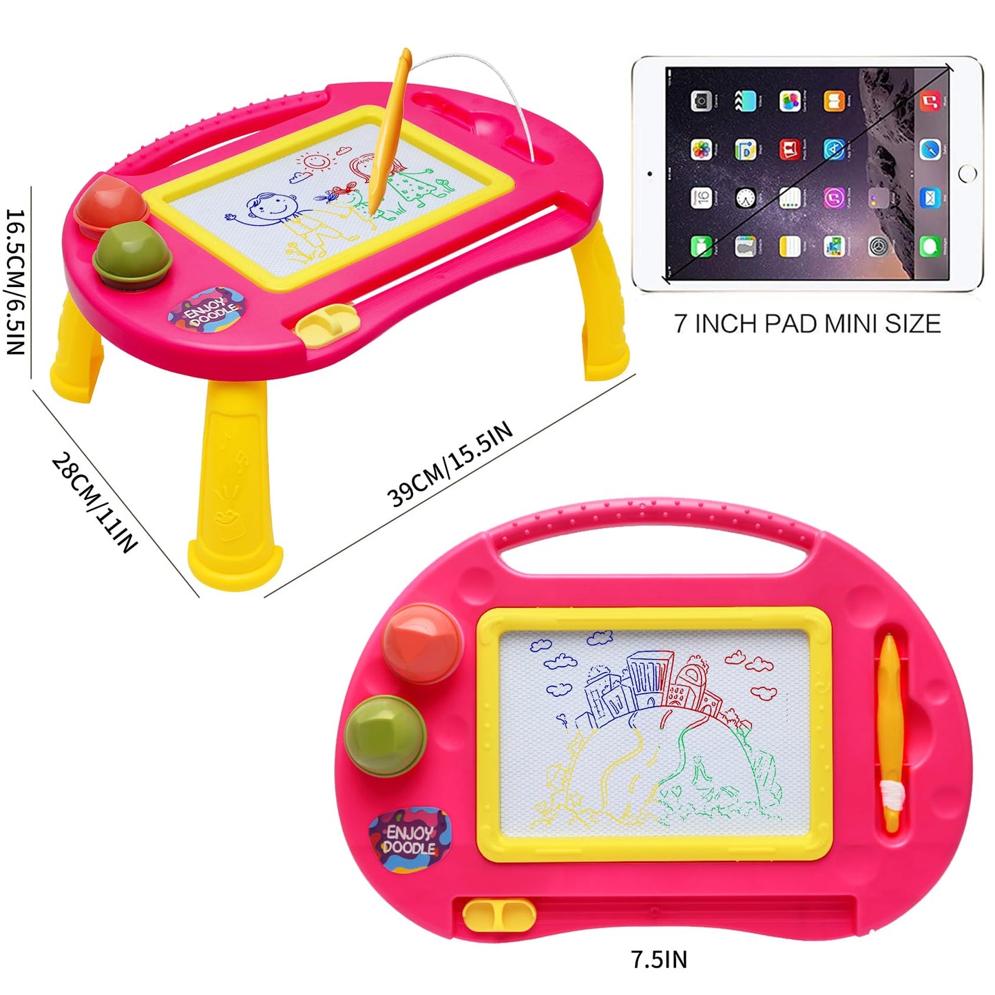 BABLOCVID Magnetic Drawing Board for Toddlers – Erasable Doodle Table for 18 Months+