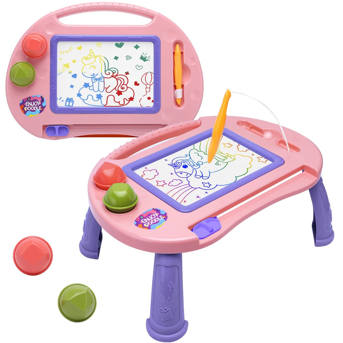 BABLOCVID Magnetic Doodle Board for Toddlers - Colorful Educational Toy for 1-3 Year Olds