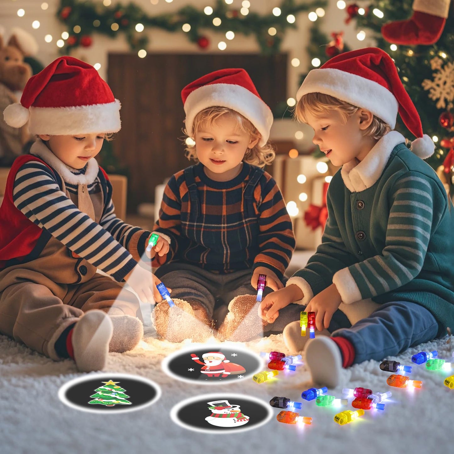 BABORUI Christmas Finger Lights – 16 LED Party Favors for Kids