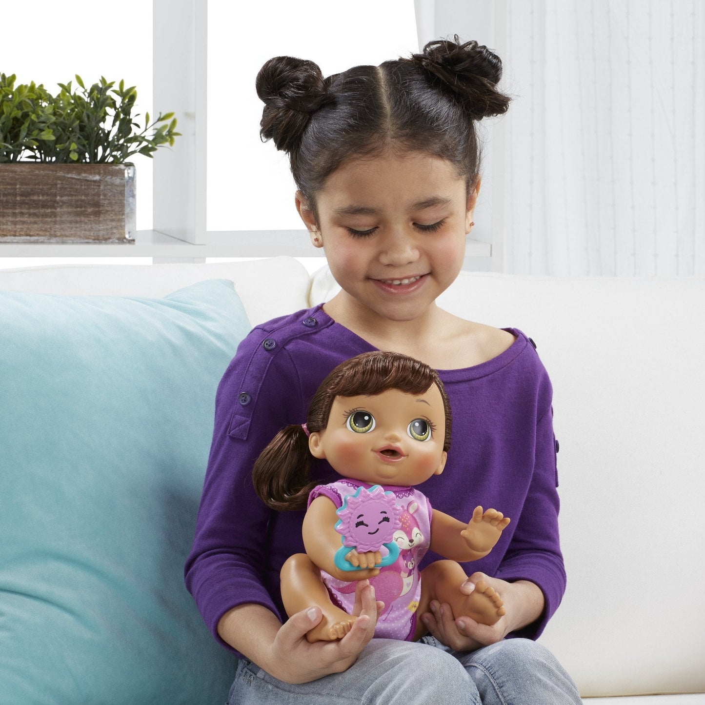 Baby Alive Baby Go Bye Bye Brunette Doll – Crawls, Talks, Feeds, Wets & Carrier