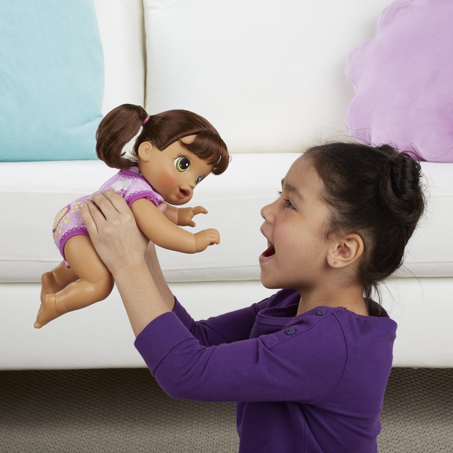 Baby Alive Baby Go Bye Bye Brunette Doll – Crawls, Talks, Feeds, Wets & Carrier