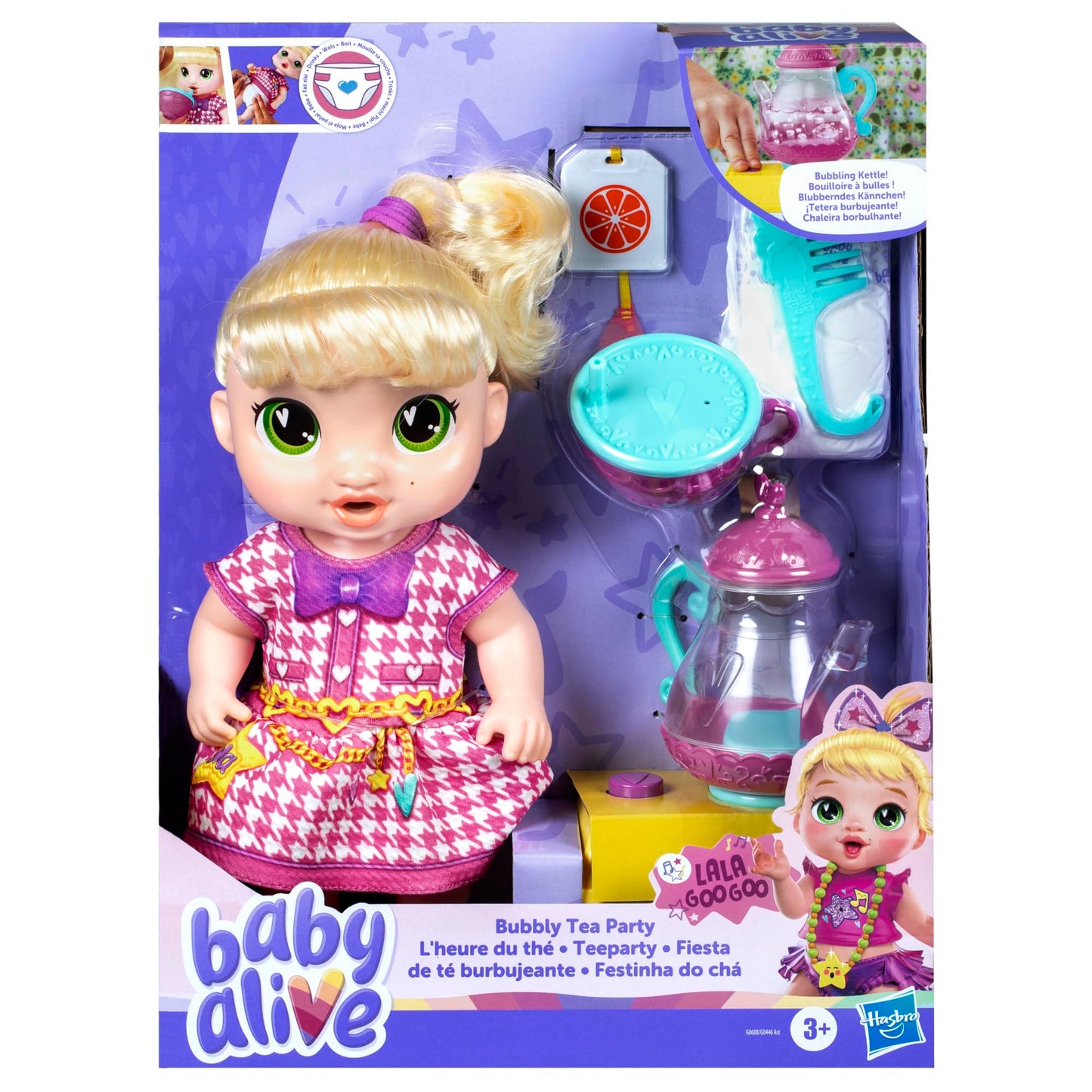 Baby Alive Bubbly Tea Party LaLa GooGoo Doll with Teapot Accessories – 11-Inch Playset
