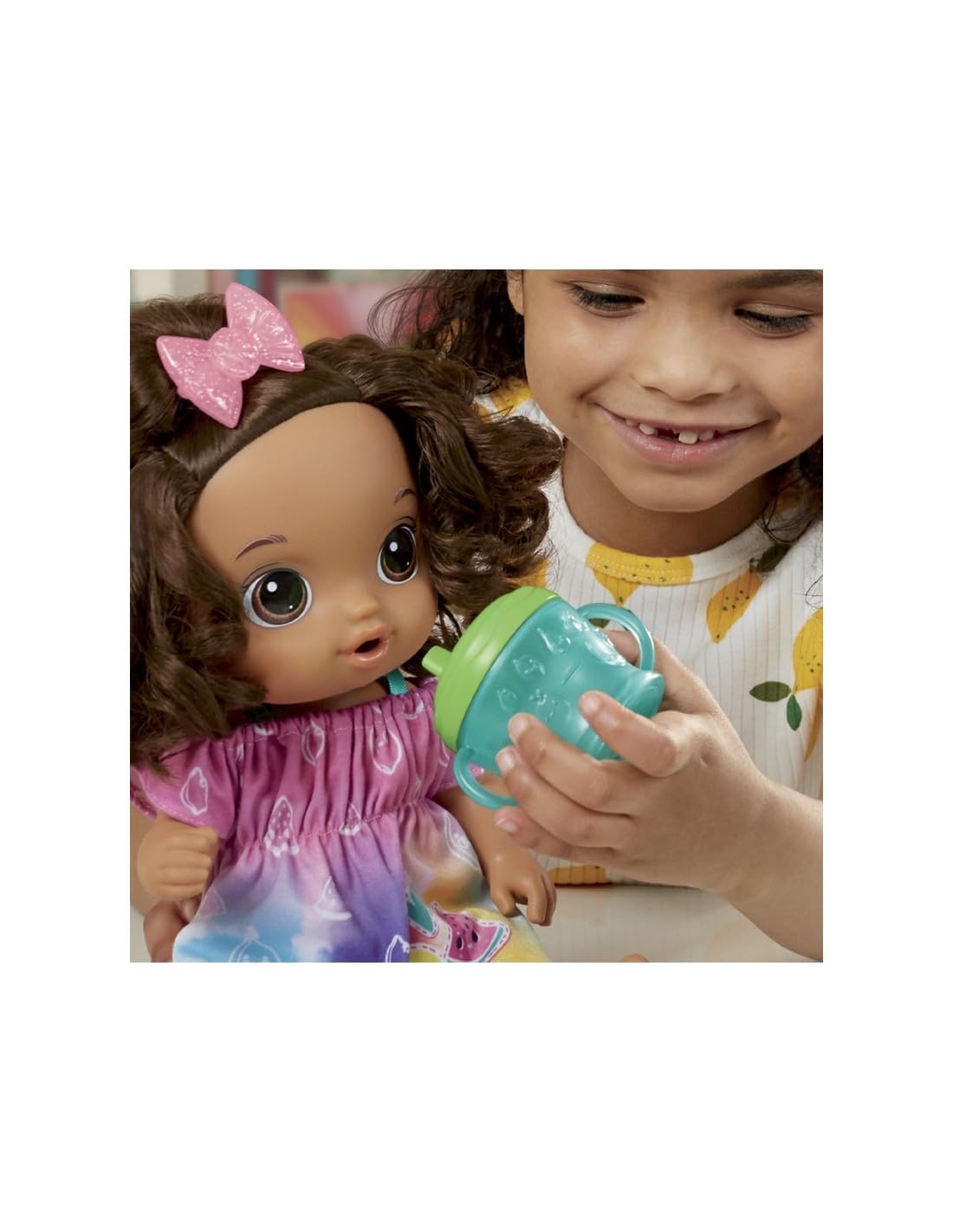 Baby Alive Fruity Sips Doll – 12-Inch Lemon, Pretend Juicer, Drinks & Wets
